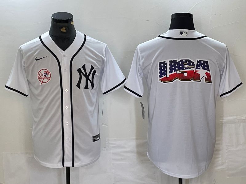 Men New York Yankees Blank White Third generation joint name Nike 2024 MLB Jersey style 21->new york yankees->MLB Jersey
